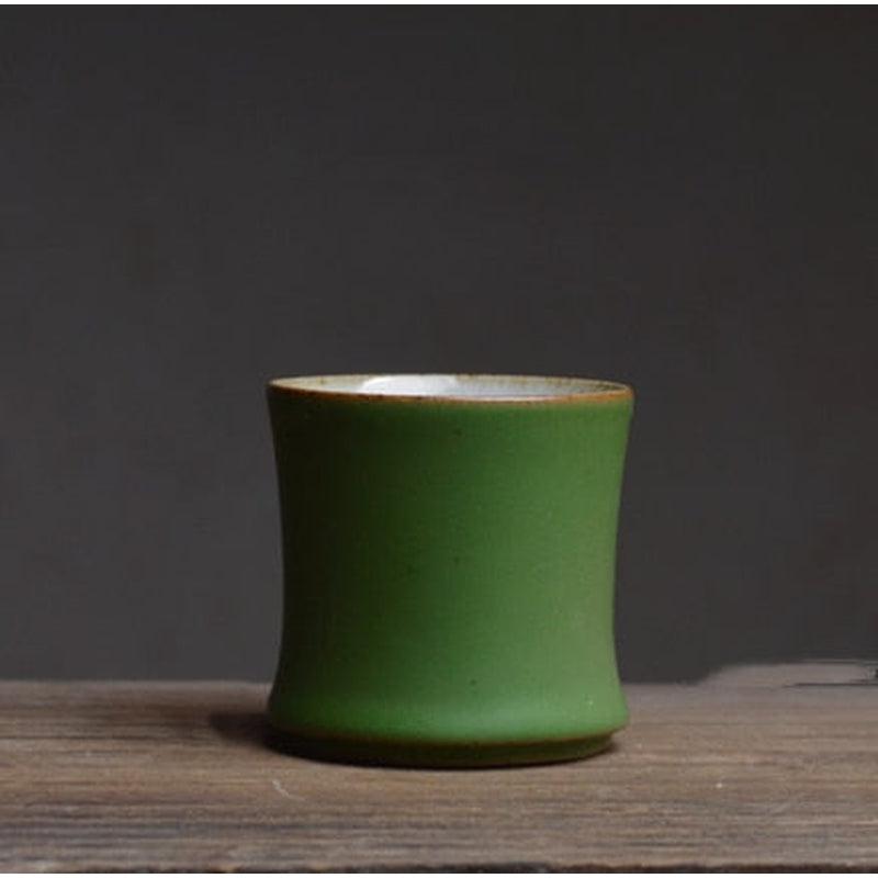 Exquisite Ceramic Tea Cup with Natural Bamboo Aesthetics | Enchanting Green Teaware Mug for Tea Ceremonies